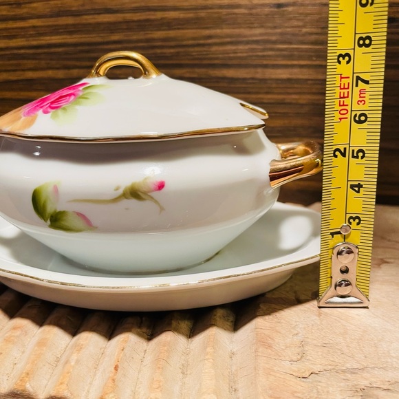 Vintage Lefton China Rose Pattern Covered Dish❤️ - Picture 11 of 12